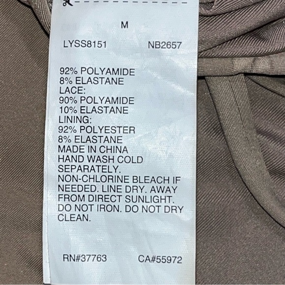 Laundry by Shelli Segal Tan Plunge Crochet Detail One Piece Swimsuit - Picture 6 of 8